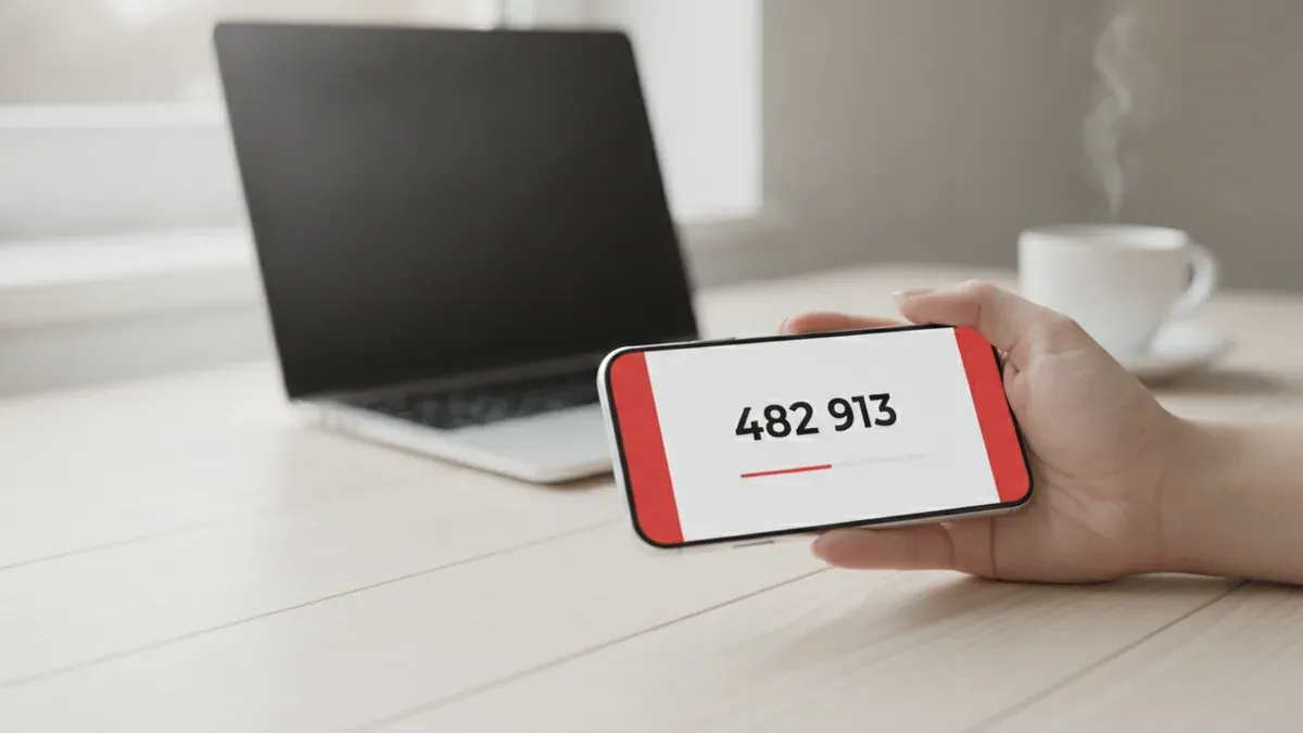 Telefon z sześciocyfrowym kodem płatności w aplikacji bankowej